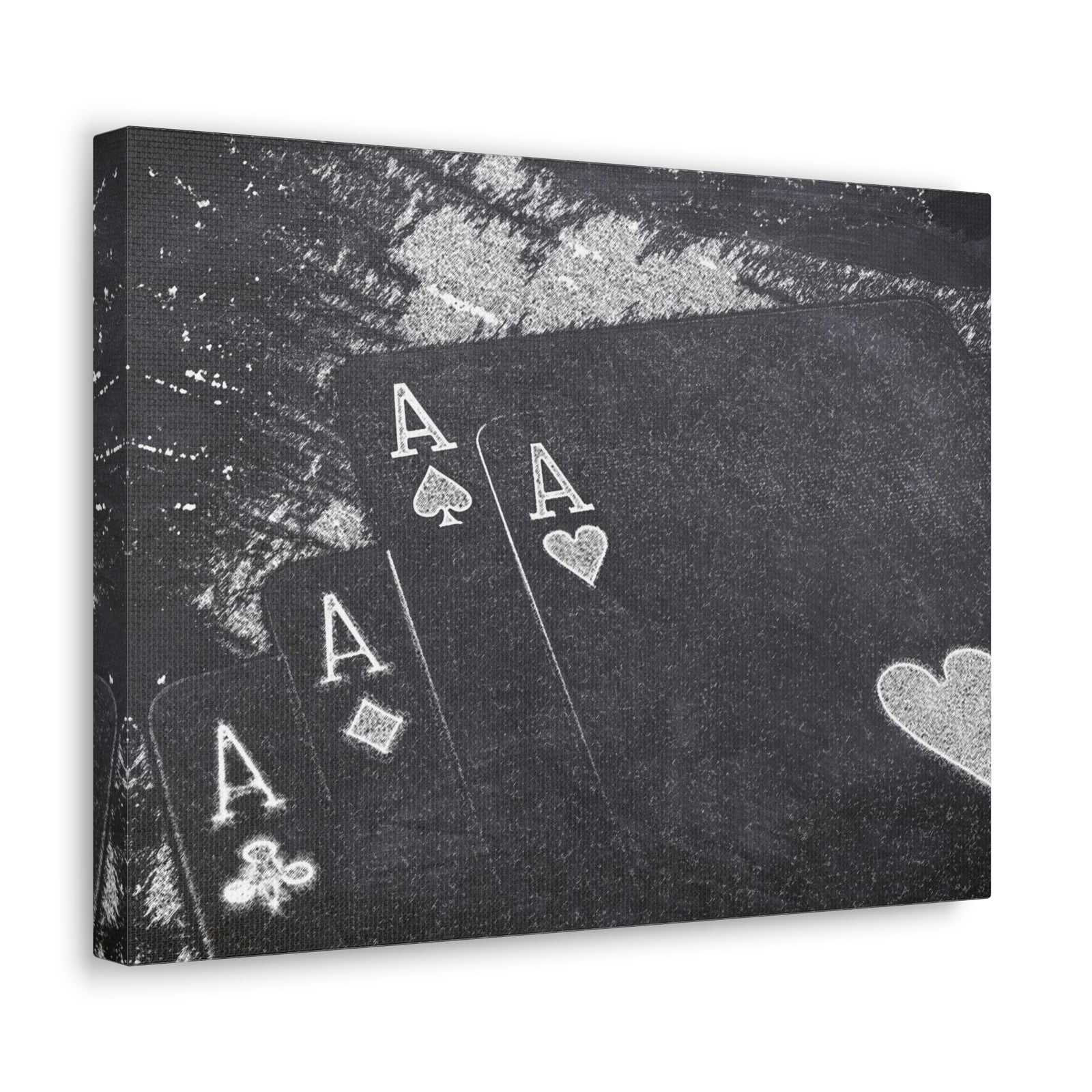 Chalkboard Playing Card Suit Ranked Playing Card Canvas Wall Art for Home Decor Ready-to-Hang-Express Your Love Gifts