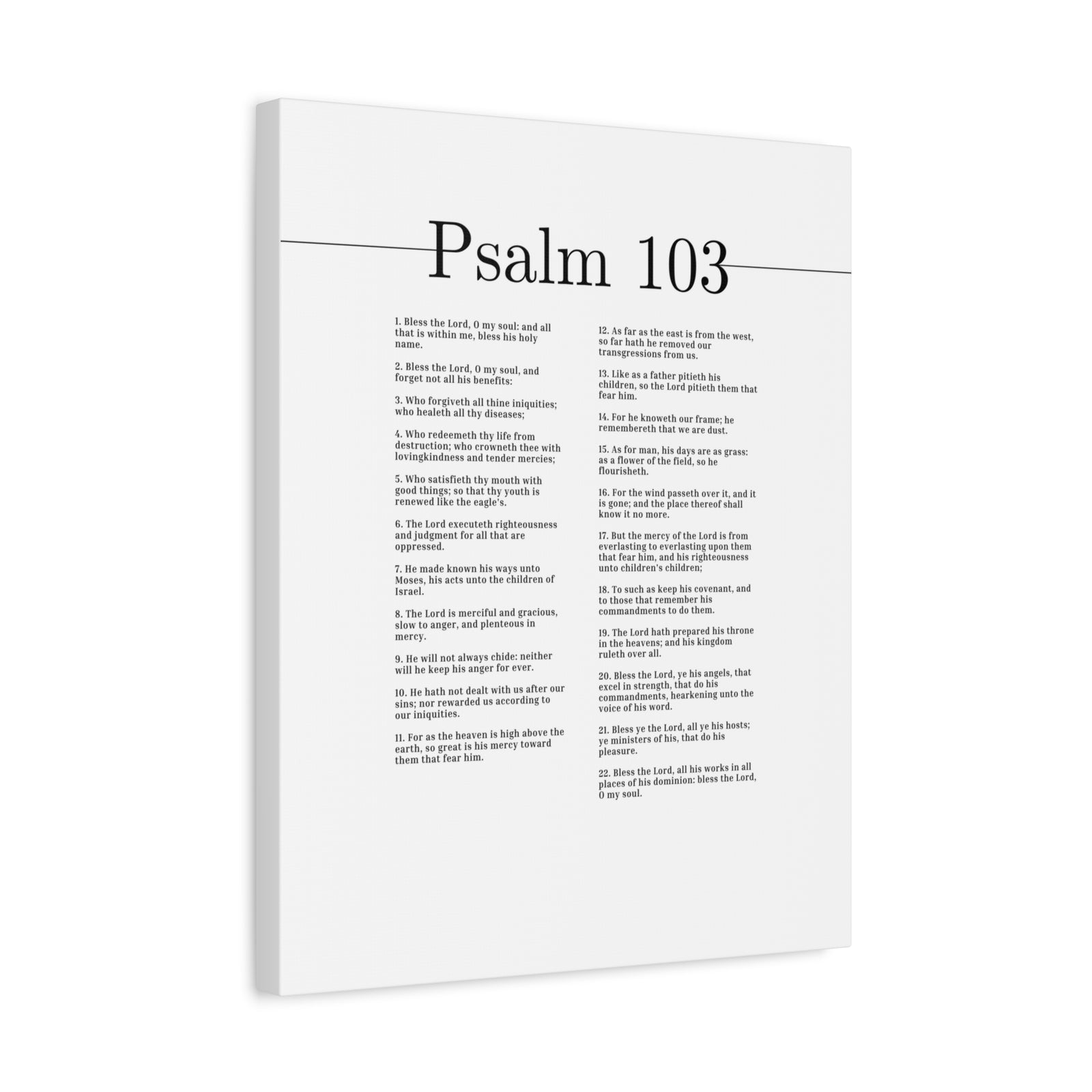 Scripture Canvas Bless His Holy Name Psalm 103 Christian Wall Art Bible Verse Print Ready to Hang-Express Your Love Gifts