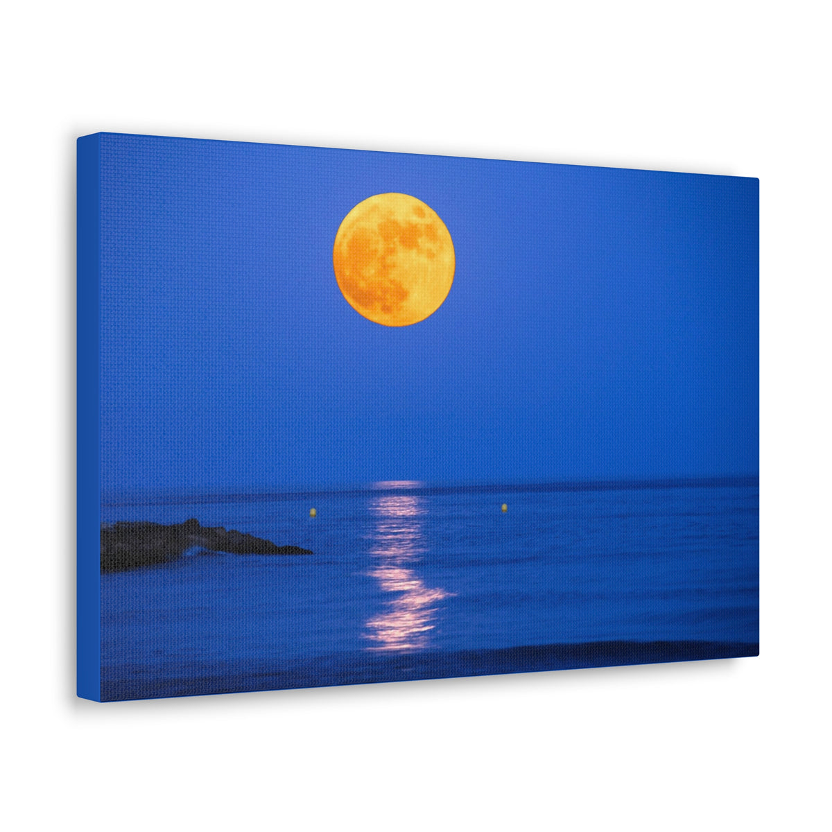 Super Moon over Seascape Sea Canvas Wall Art for Home Decor Ready-to-Hang-Express Your Love Gifts