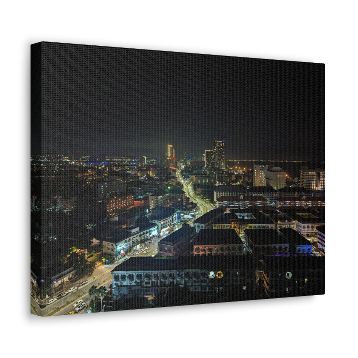 Pattaya Night View Canvas Artwork Breathtaking Thai City for Home Decor Ready to Hang-Express Your Love Gifts
