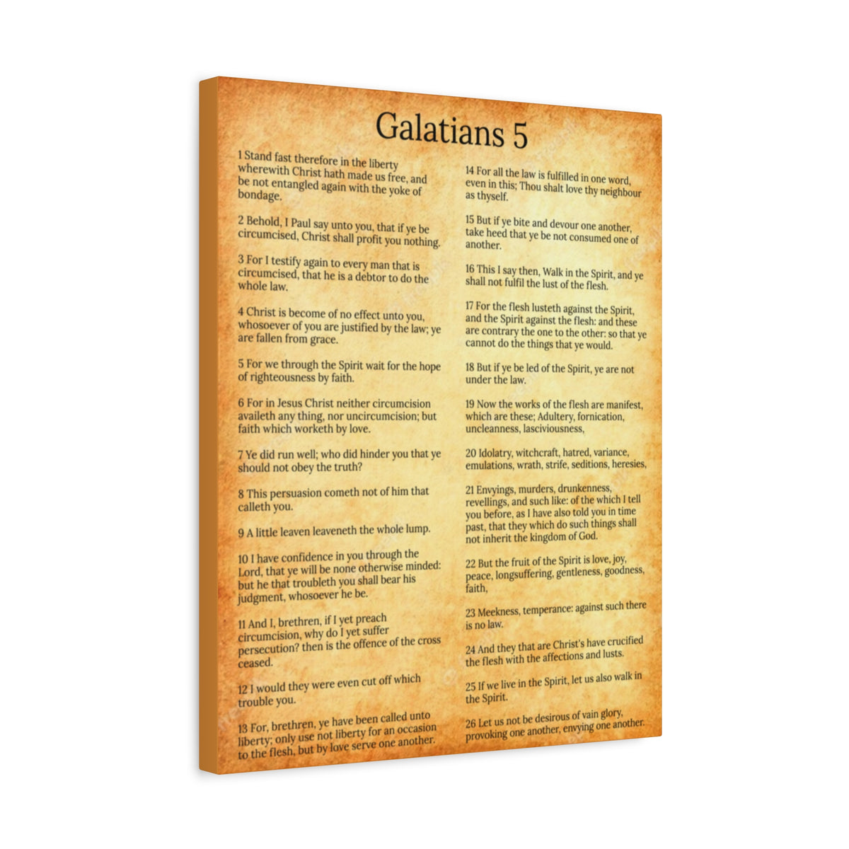Scripture Walls Galatians 5 Fruit of the Spirit Gold Bible Verse Canvas Christian Wall Art Ready to Hang Unframed-Express Your Love Gifts