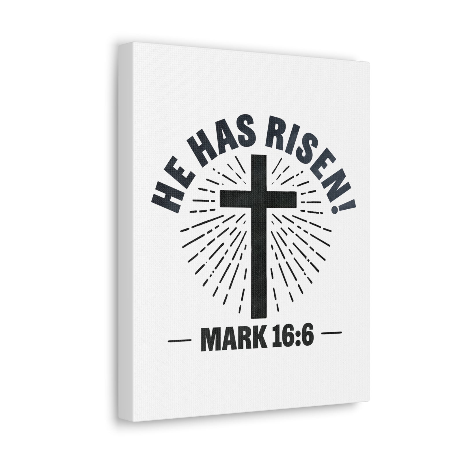 Scripture Walls Mark 16:6 He Has Risen! Cross Bible Verse Canvas Christian Wall Art Ready to Hang Unframed-Express Your Love Gifts