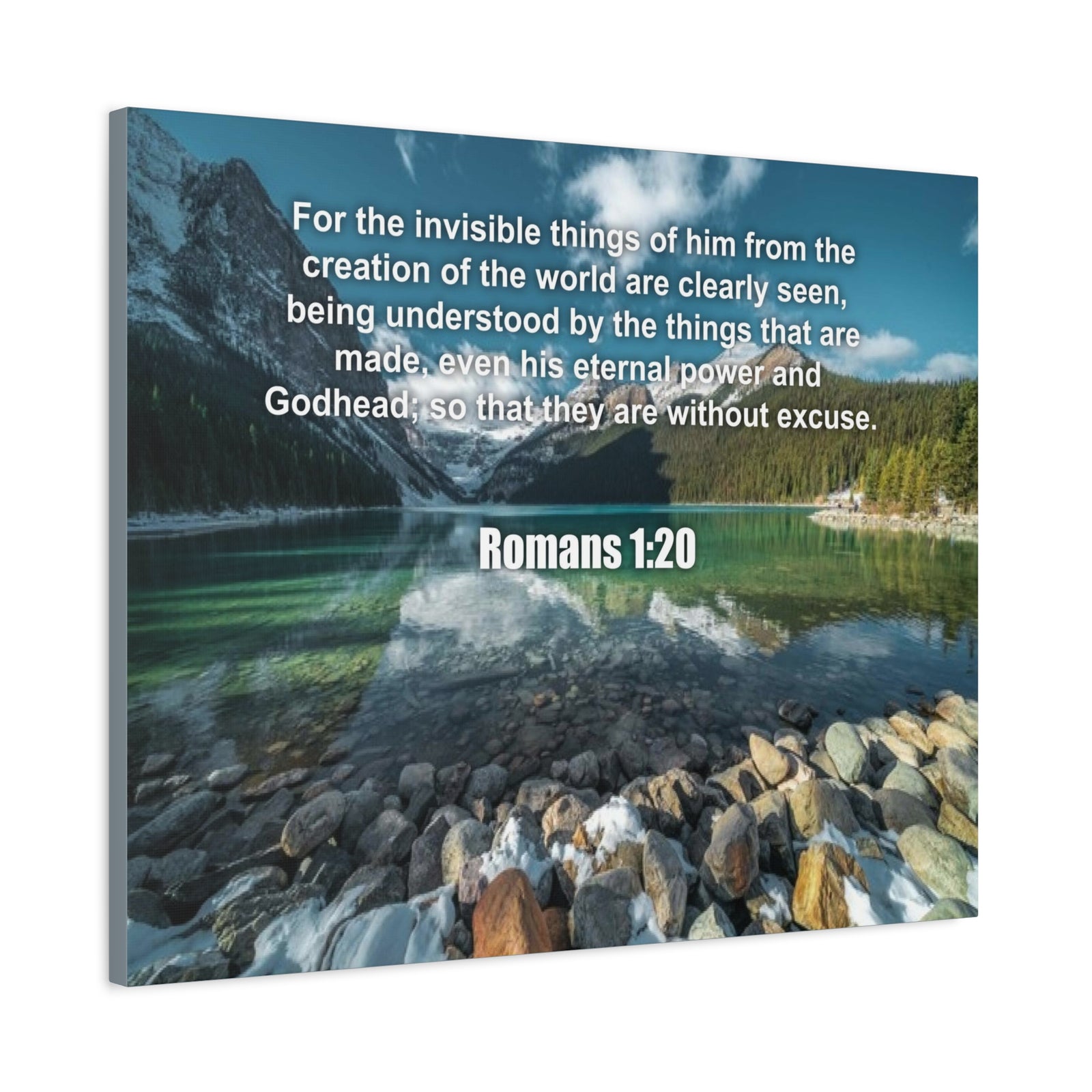 Scripture Canvas Without Excuse Romans 1:20 Christian Wall Art Bible Verse Print Ready to Hang-Express Your Love Gifts