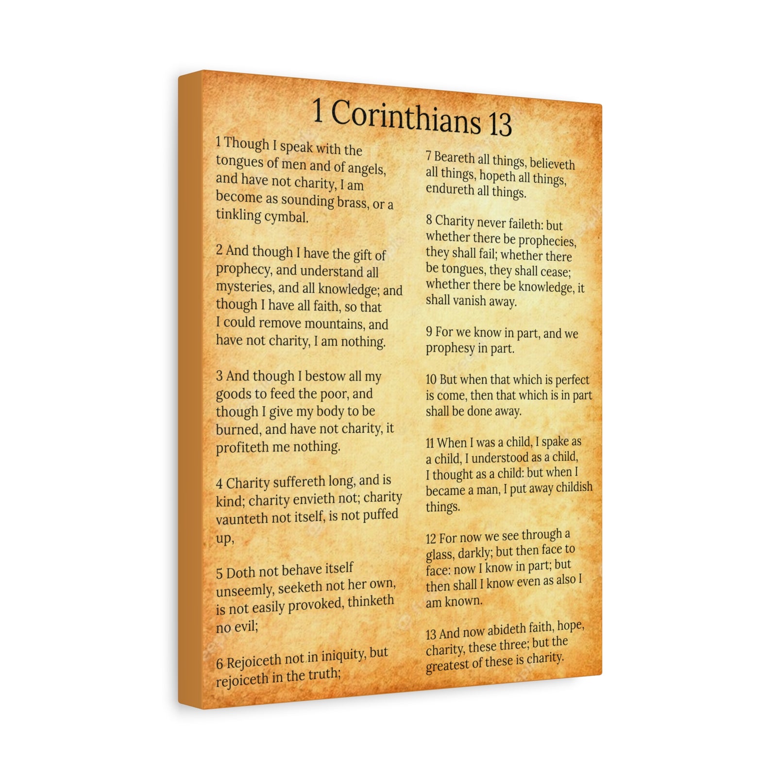 Scripture Walls 1 Corinthians 13 Love Chapter Gold Christian Wall Art Print Ready to Hang Unframed-Express Your Love Gifts