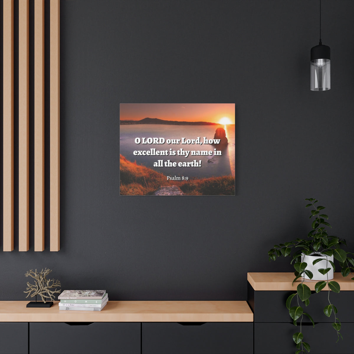 Scripture Walls Excellent is Thy Name Psalm 8:9 Bible Verse Canvas Christian Wall Art Ready to Hang-Express Your Love Gifts