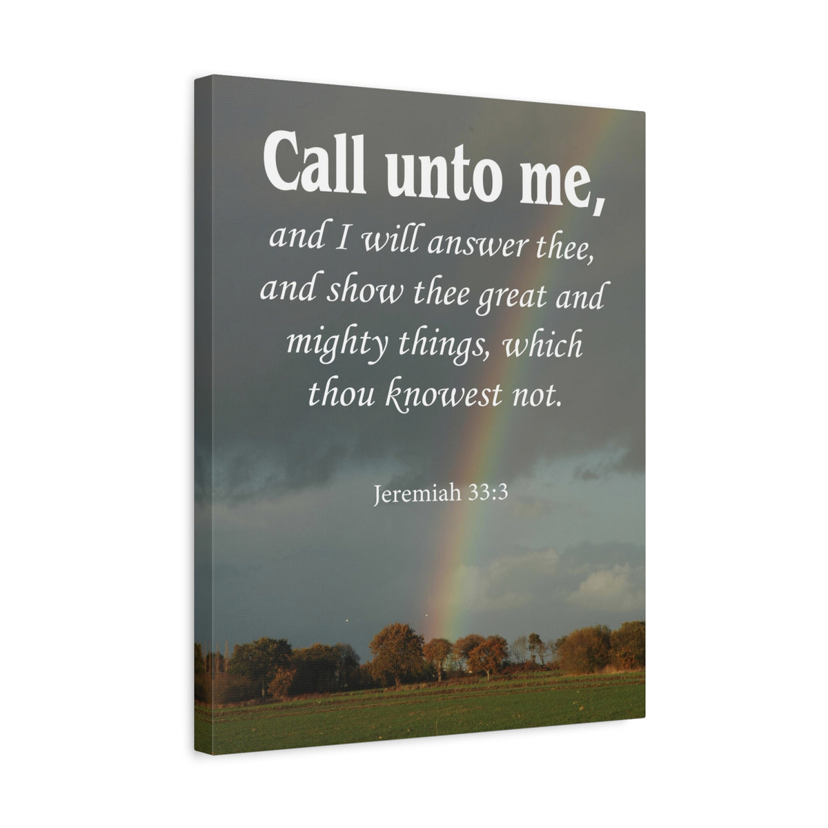 Scripture Canvas Call Unto Me Jeremiah 33:3 Christian Wall Art Bible Verse Print Ready to Hang-Express Your Love Gifts