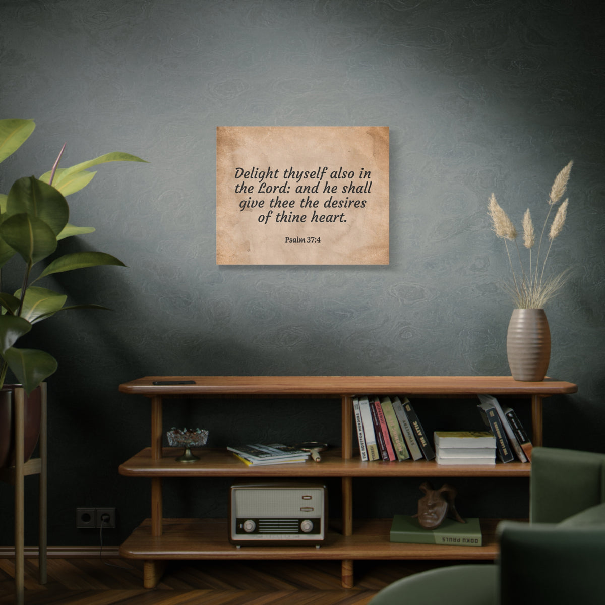 Scripture Walls Desires Of Thine Heart Psalm 37:4 Bible Verse Canvas Christian Wall Art Ready to Hang-Express Your Love Gifts