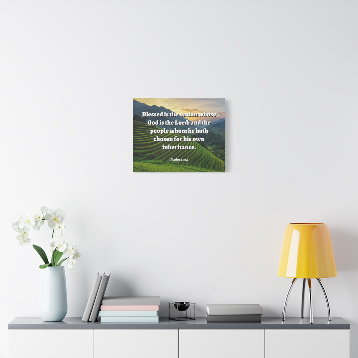 Scripture Walls Blessed Is The Nation Psalm 33:12 Bible Verse Canvas Christian Wall Art Ready to Hang-Express Your Love Gifts