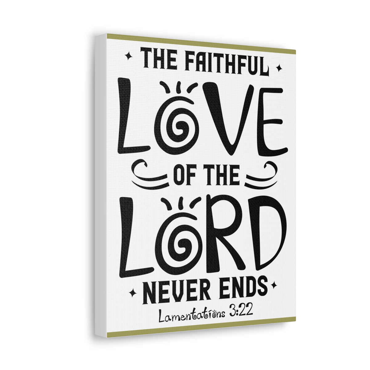 Scripture Canvas The Faithful Love Of The Lord Lamentations 3:22 Christian Wall Art Bible Verse Print Ready To Hang-Express Your Love Gifts