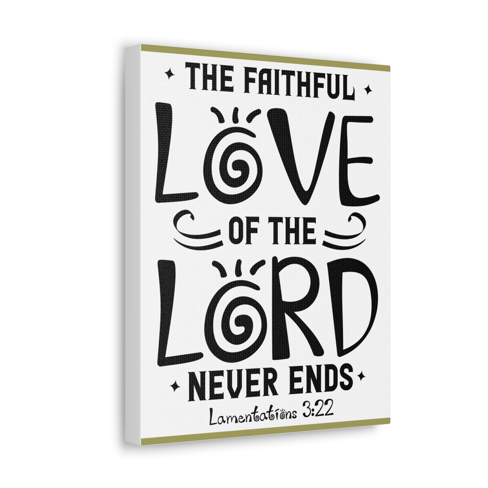 Scripture Canvas The Faithful Love Of The Lord Lamentations 3:22 Christian Wall Art Bible Verse Print Ready To Hang-Express Your Love Gifts