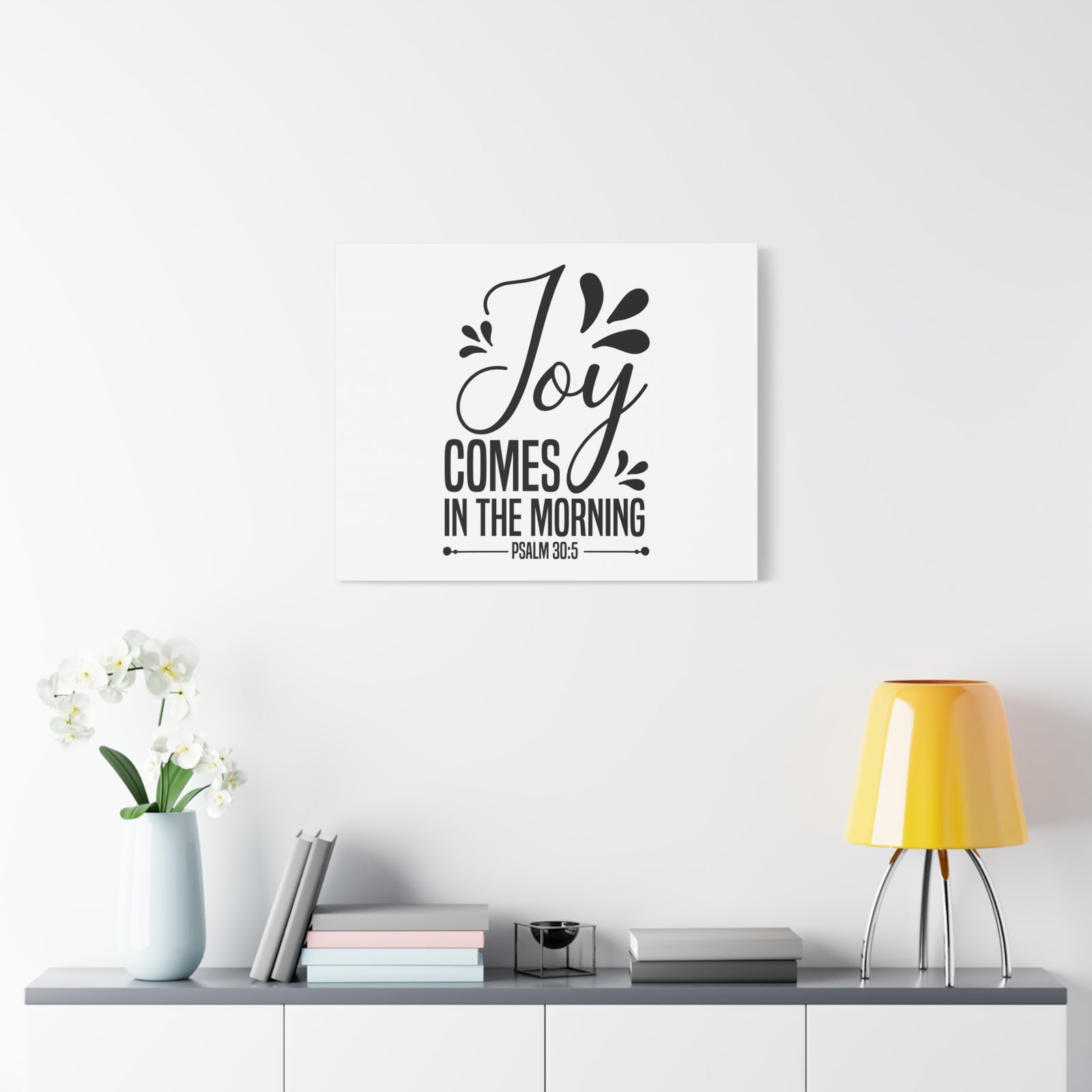 Scripture Canvas Joy Psalm 30:5 Christian Wall Art Bible Verse Print Ready to Hang-Express Your Love Gifts