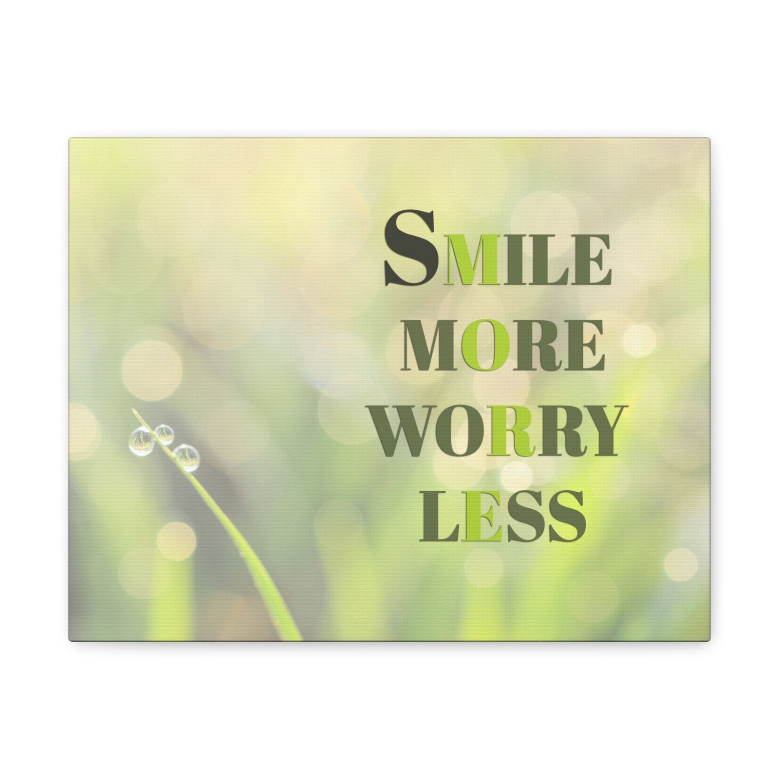 Inspirational Quote Canvas Smile More Worry Less Wall Art Motivational Motto Inspiring Prints Artwork Decor Ready to Hang-Express Your Love Gifts