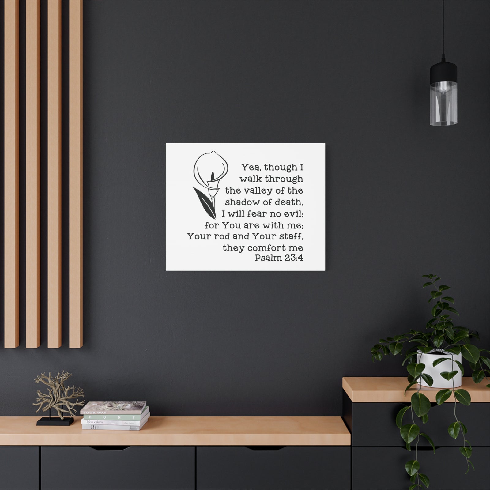 Scripture Canvas They Comfort Me Psalm 23:4 Christian Wall Art Bible Verse Print Ready to Hang-Express Your Love Gifts