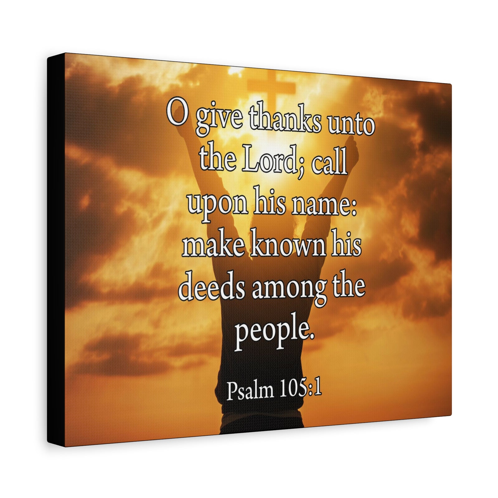 Bible Verse Canvas Give Thanks Unto the Lord Psalm 105:1Christian Home Decor Scripture Art-Express Your Love Gifts