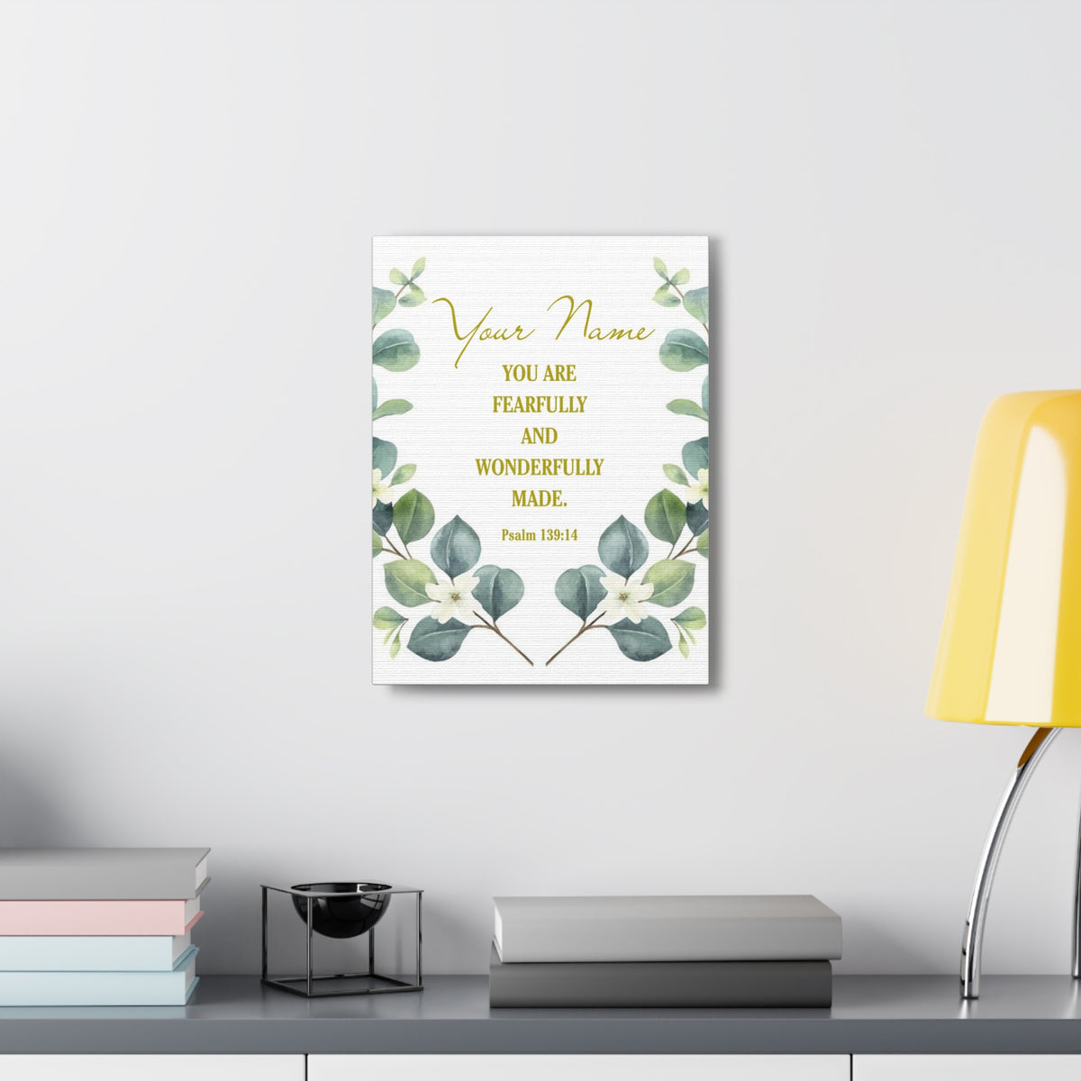 Personalized Psalm 139:14 Bible Verse Canvas Christian Wall Art Ready to Hang-Express Your Love Gifts