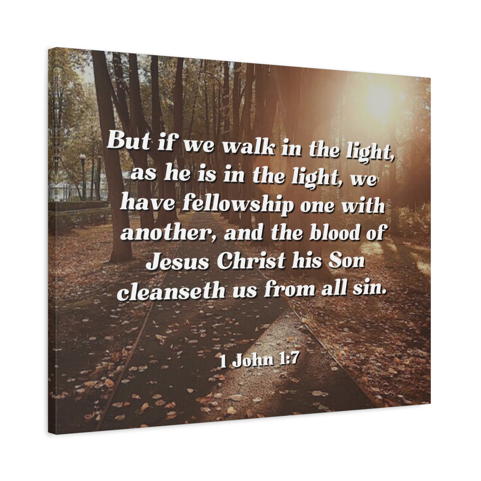 Scripture Canvas Cleanseth Us 1 John 1:7 Christian Wall Art Bible Verse Print Ready to Hang-Express Your Love Gifts