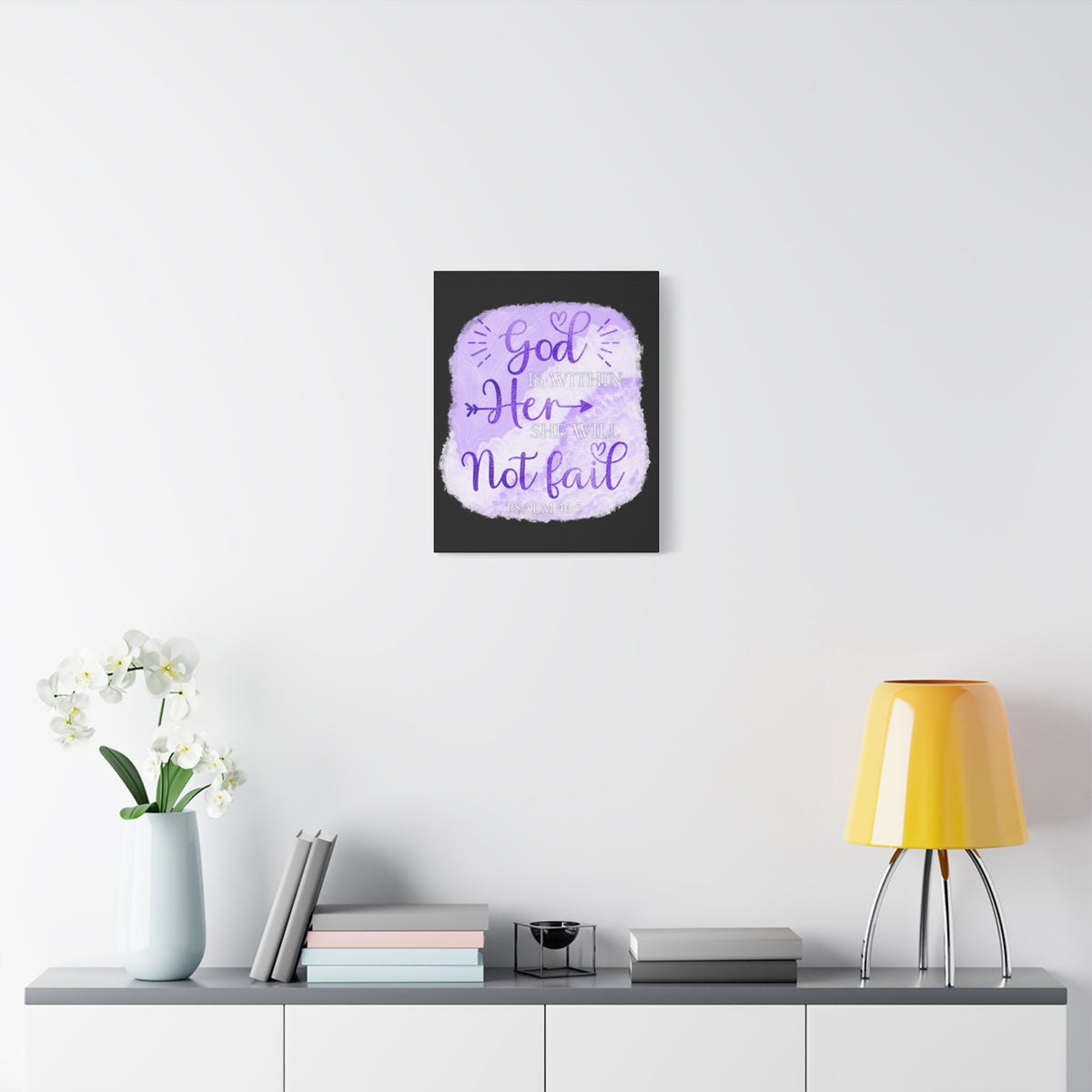 Scripture Walls Psalm 46:5 God is Within Her Bible Verse Canvas Christian Wall Art Ready to Hang Unframed-Express Your Love Gifts