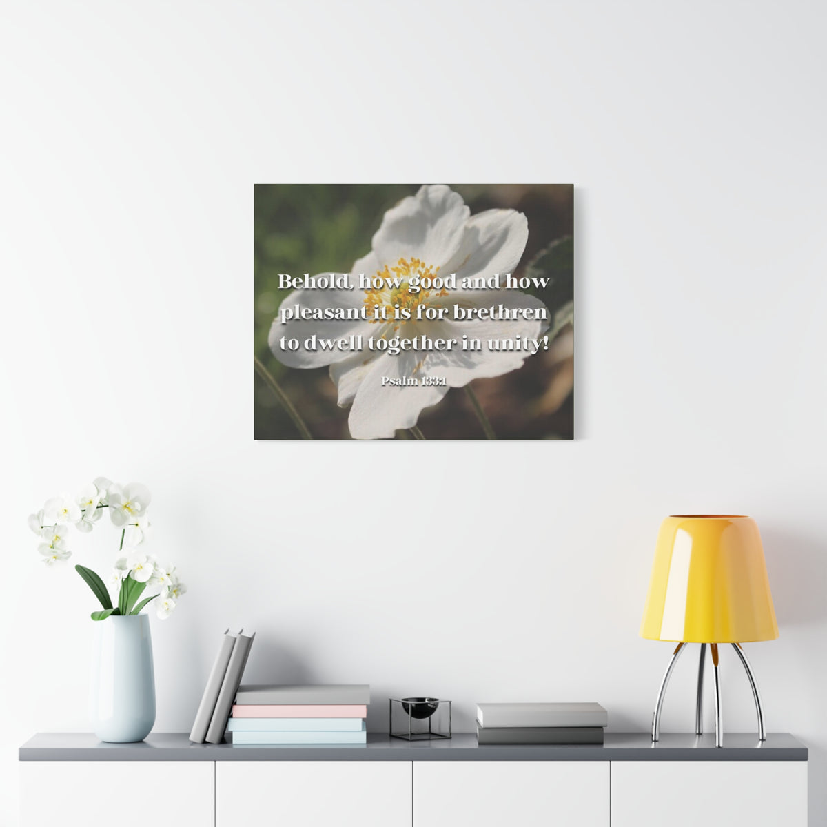 Scripture Canvas Dwell Together In Unity Psalm 13:31 Christian Wall Art Bible Verse Print Ready to Hang-Express Your Love Gifts