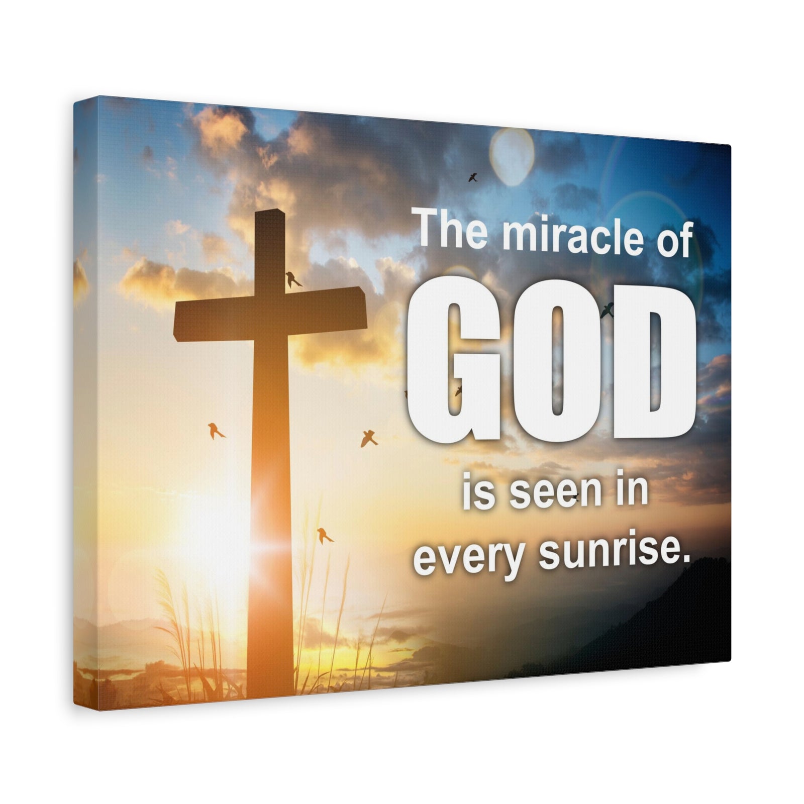 Scripture Canvas The Miracle of God Psalm 118:24 Christian Wall Art Bible Verse Print Ready to Hang-Express Your Love Gifts