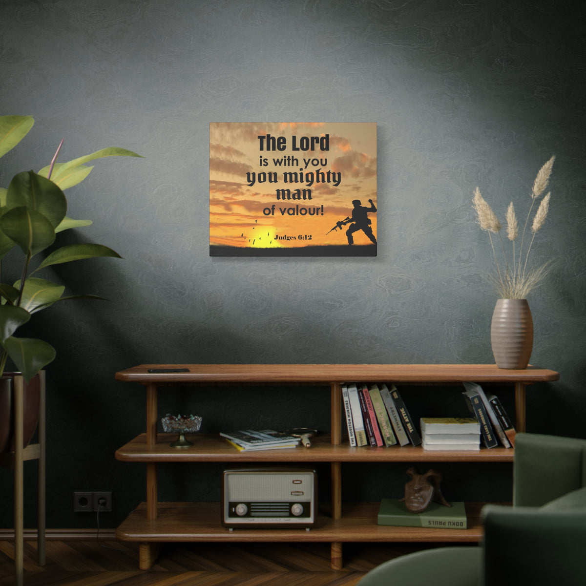 Scripture Wall Lord is with You Judges 6:12 Bible Chapter Canvas Christian Wall Art Ready to Hang-Express Your Love Gifts