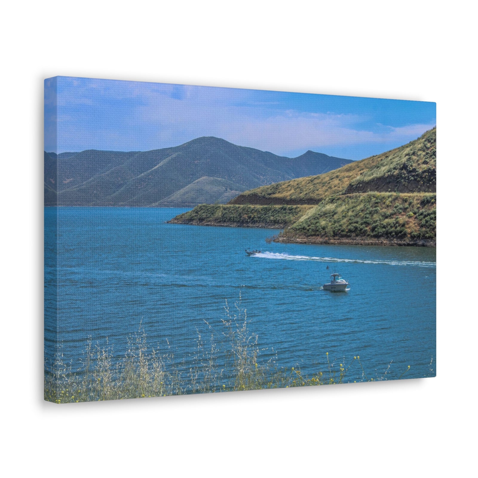 Mountain Valley Lake Nature Wilderness Photography Canvas Wall Art for Home Decor Ready-to-Hang-Express Your Love Gifts