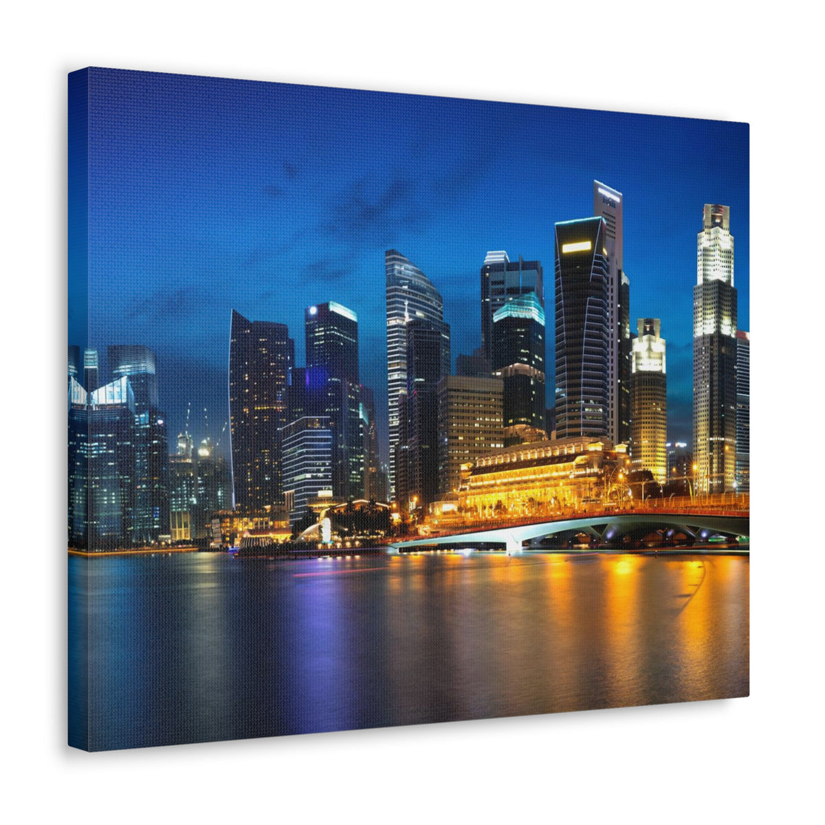 Singapore Night Skyline Canvas Artwork High-Quality Breathtaking Stunning Cityscape for Home Decor Ready to Hang-Express Your Love Gifts