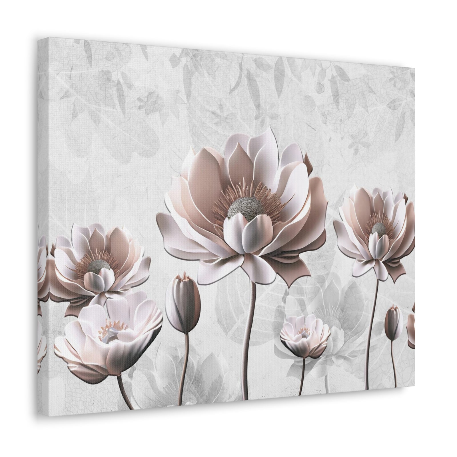 Simple Floral Painting 3D Flower Canvas Wall Art for Home Decor Ready-to-Hang-Express Your Love Gifts