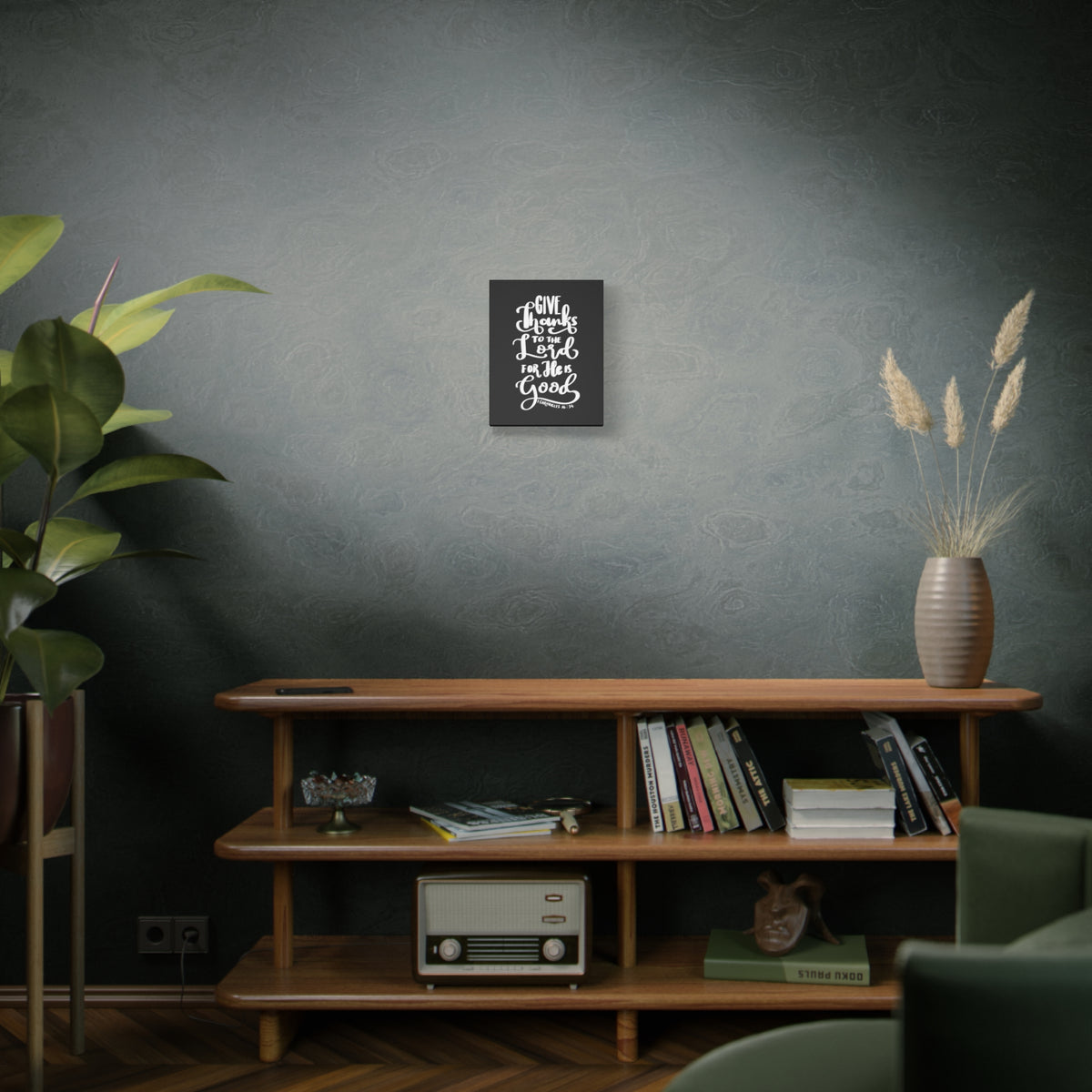 Scripture Walls Give Thanks To The Lord 1 Chronicles 16:34 Bible Verse Canvas Christian Wall Art Ready to Hang-Express Your Love Gifts