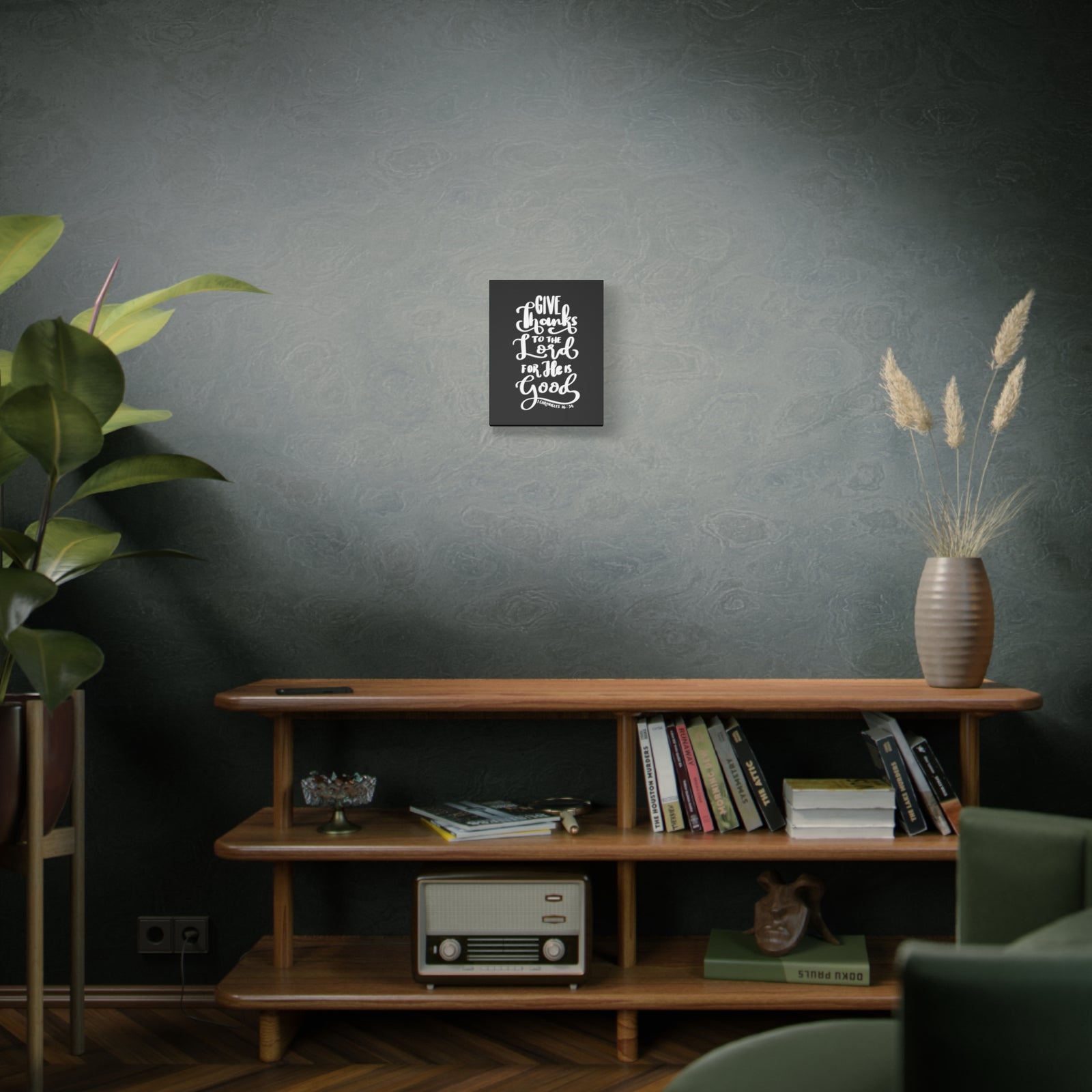 Scripture Walls Give Thanks To The Lord 1 Chronicles 16:34 Bible Verse Canvas Christian Wall Art Ready to Hang-Express Your Love Gifts