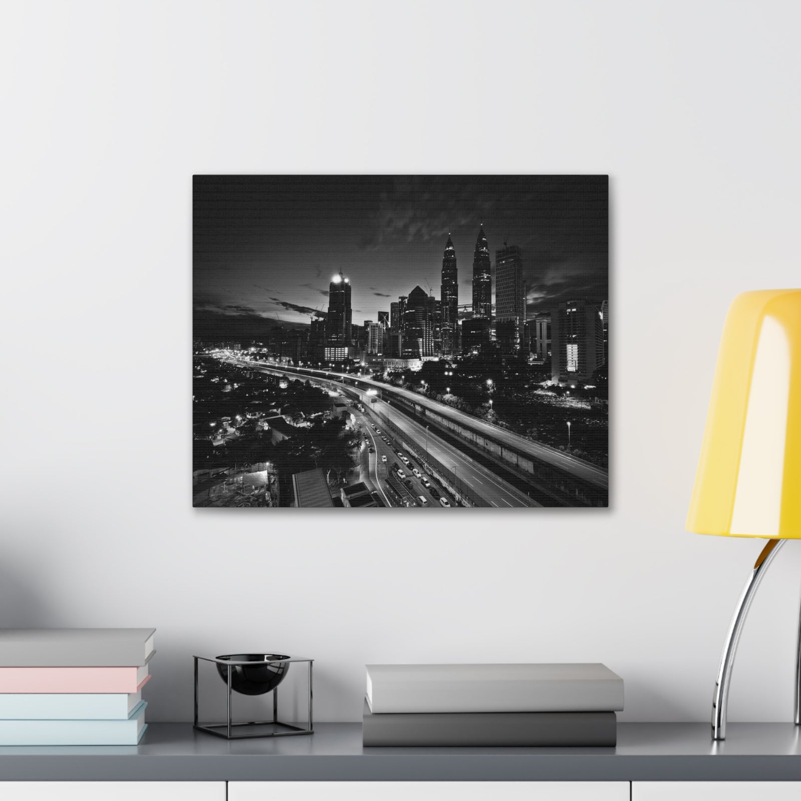 Kuala Lumpur Black And White Skyline Canvas Artwork High-Quality Breathtaking Stunning Cityscape for Home Decor Ready to Hang-Express Your Love Gifts