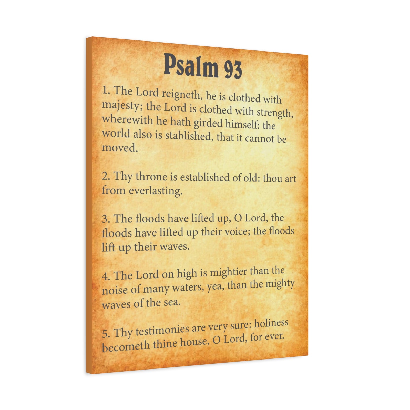 Scripture Walls Psalm 93 Gold Bible Chapter Canvas Christian Wall Art Ready to Hang Unframed-Express Your Love Gifts