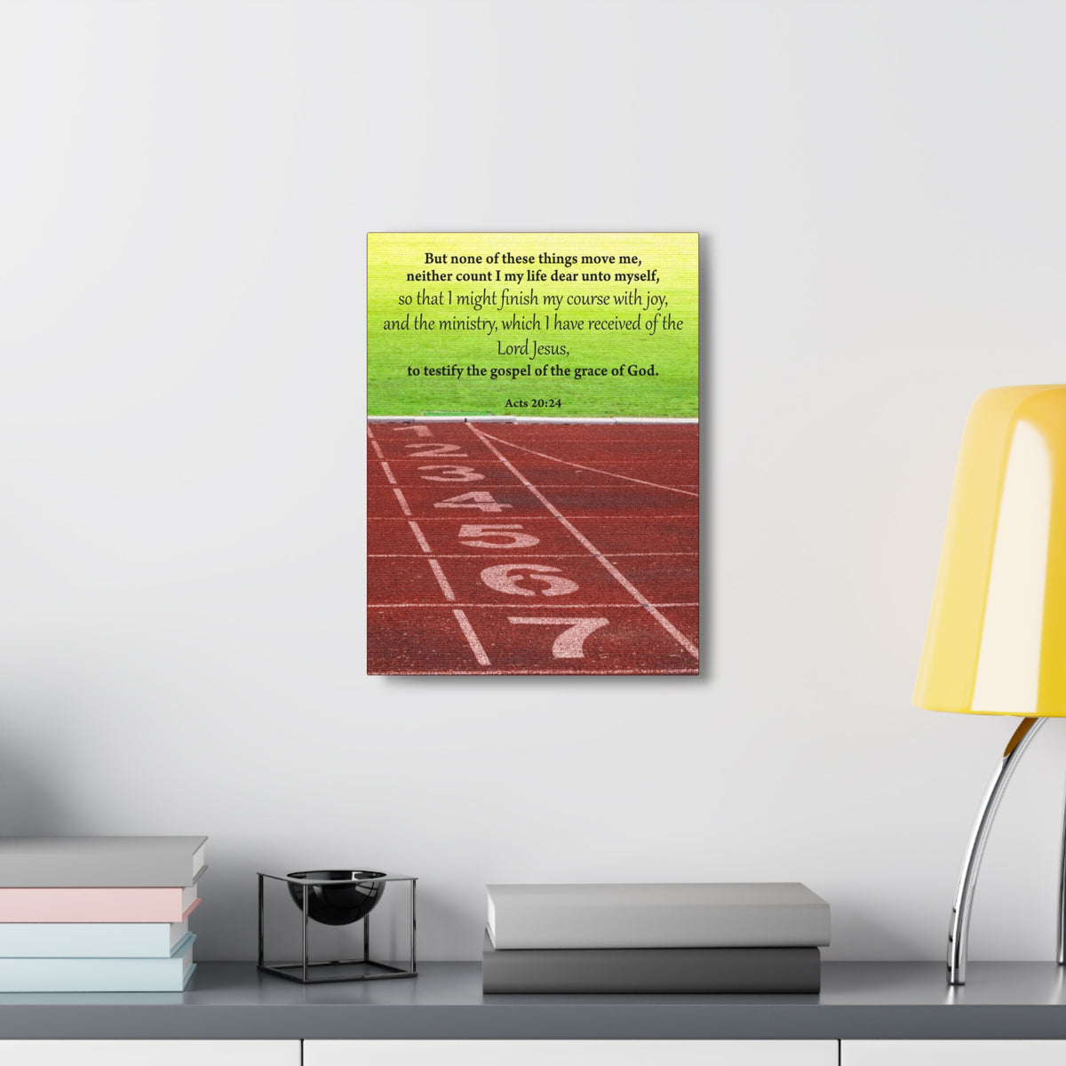 Bible Verse Canvas Testify the Gospel Acts 20:24 Christian Home Decor Scripture Art-Express Your Love Gifts