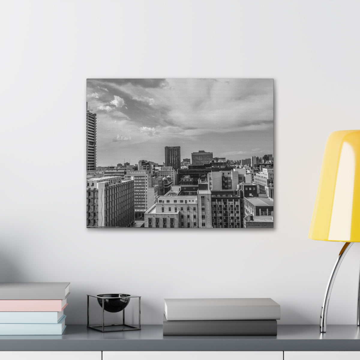 Johannesburg Black And White Skyline Canvas Artwork High-Quality Breathtaking Stunning Cityscape for Home Decor Ready to Hang-Express Your Love Gifts