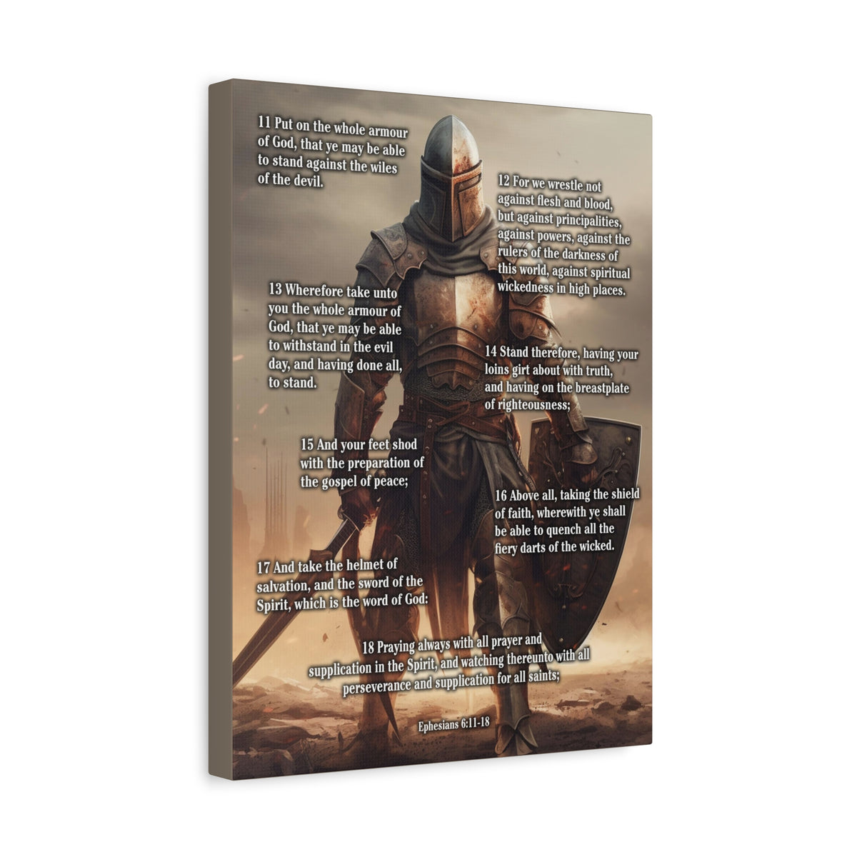 Scripture Walls Armour of God Ephesians 6:11-18 Standing Warrior Christian Wall Art Print Ready to Hang Unframed-Express Your Love Gifts