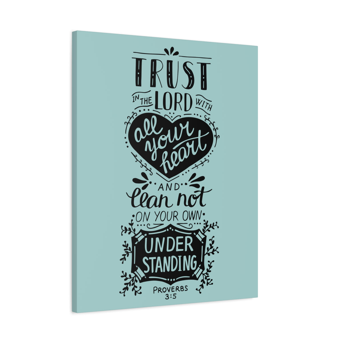 Scripture Canvas Trust In The Lord Proverbs 3:5 Christian Wall Art Bible Verse Print Ready To Hang-Express Your Love Gifts