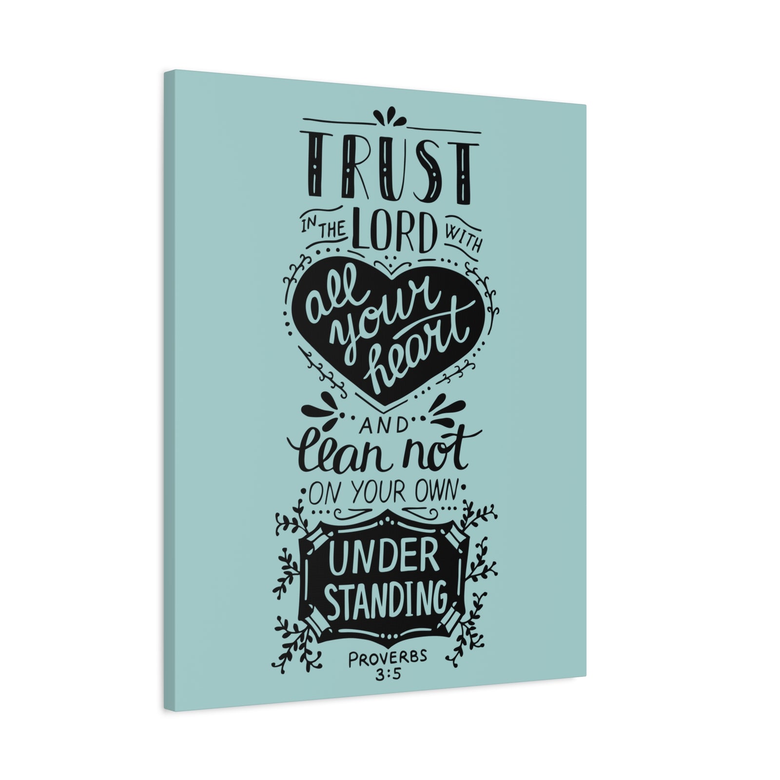 Scripture Canvas Trust In The Lord Proverbs 3:5 Christian Wall Art Bible Verse Print Ready To Hang-Express Your Love Gifts