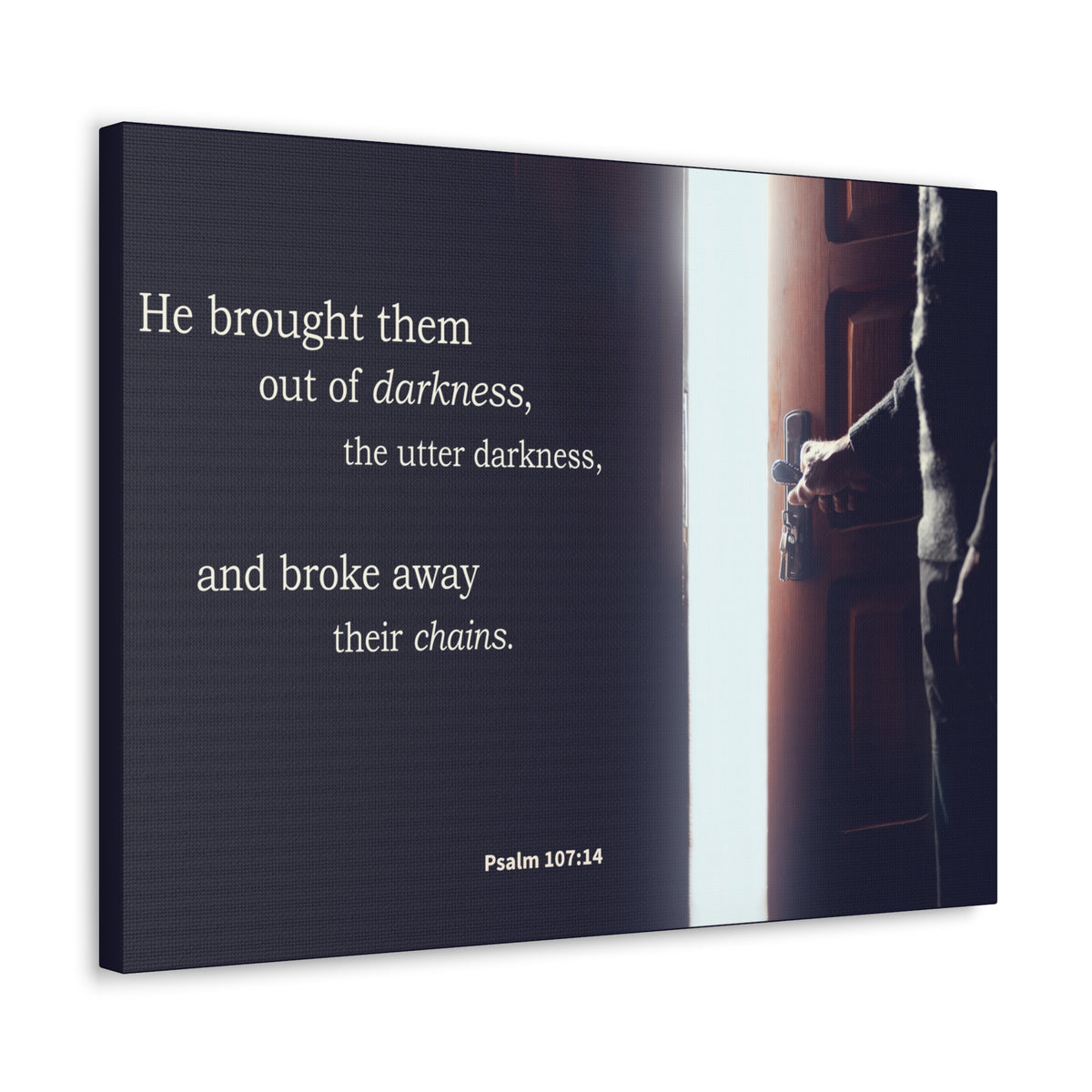 Scripture Walls He Brought Them Psalm 107:14 Bible Verse Canvas Christian Wall Art Ready to Hang-Express Your Love Gifts
