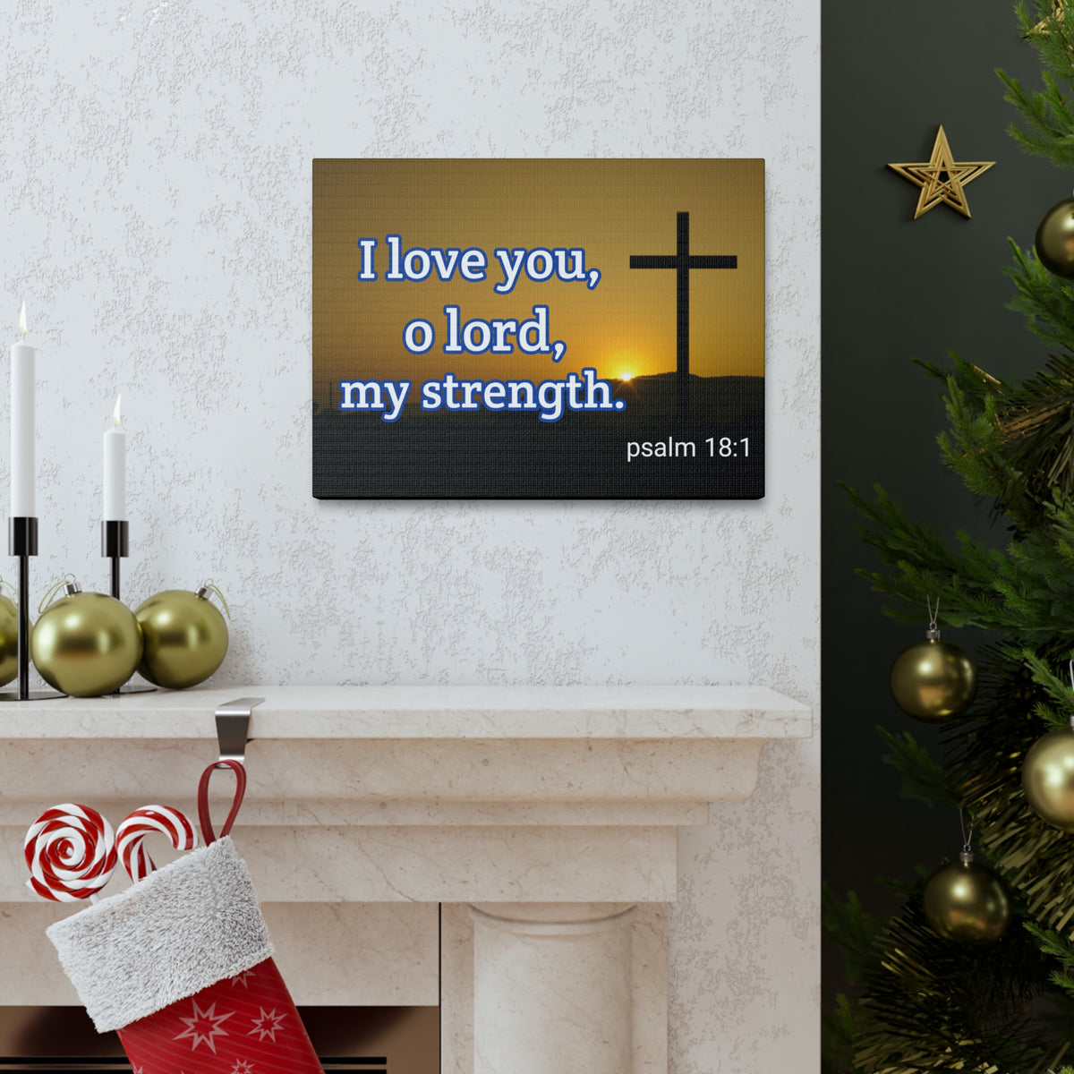 Scripture Walls O Lord, My Strength Psalm 18:1 Bible Verse Canvas Christian Wall Art Ready to Hang-Express Your Love Gifts