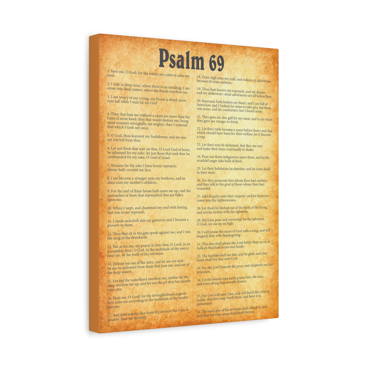 Scripture Walls Psalm 69 Gold Bible Chapter Canvas Christian Wall Art Ready to Hang-Express Your Love Gifts