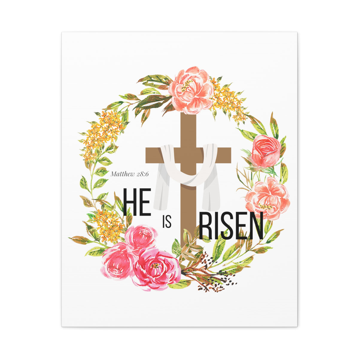 Scripture Walls Matthew 28:6 He Is Risen Bible Verse Canvas Christian Wall Art Ready to Hang Unframed-Express Your Love Gifts