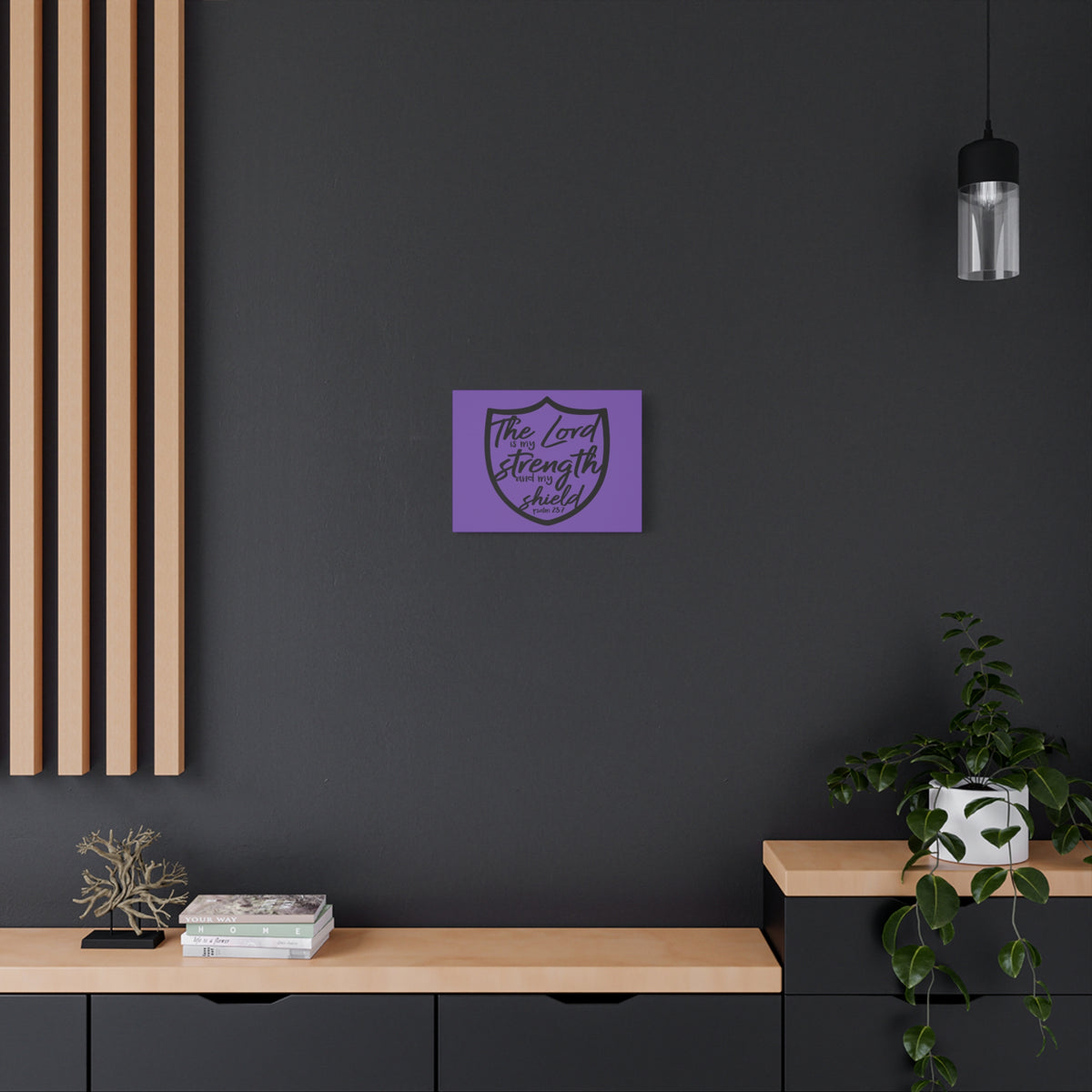 Scripture Canvas The Lord Is Psalm 28:7 Christian Wall Art Bible Verse Print Ready to Hang-Express Your Love Gifts