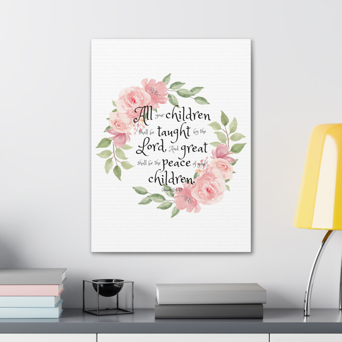 Scripture Walls Isaiah 54:13 All Your Children Bible Verse Canvas Christian Wall Art Ready to Hang Unframed-Express Your Love Gifts
