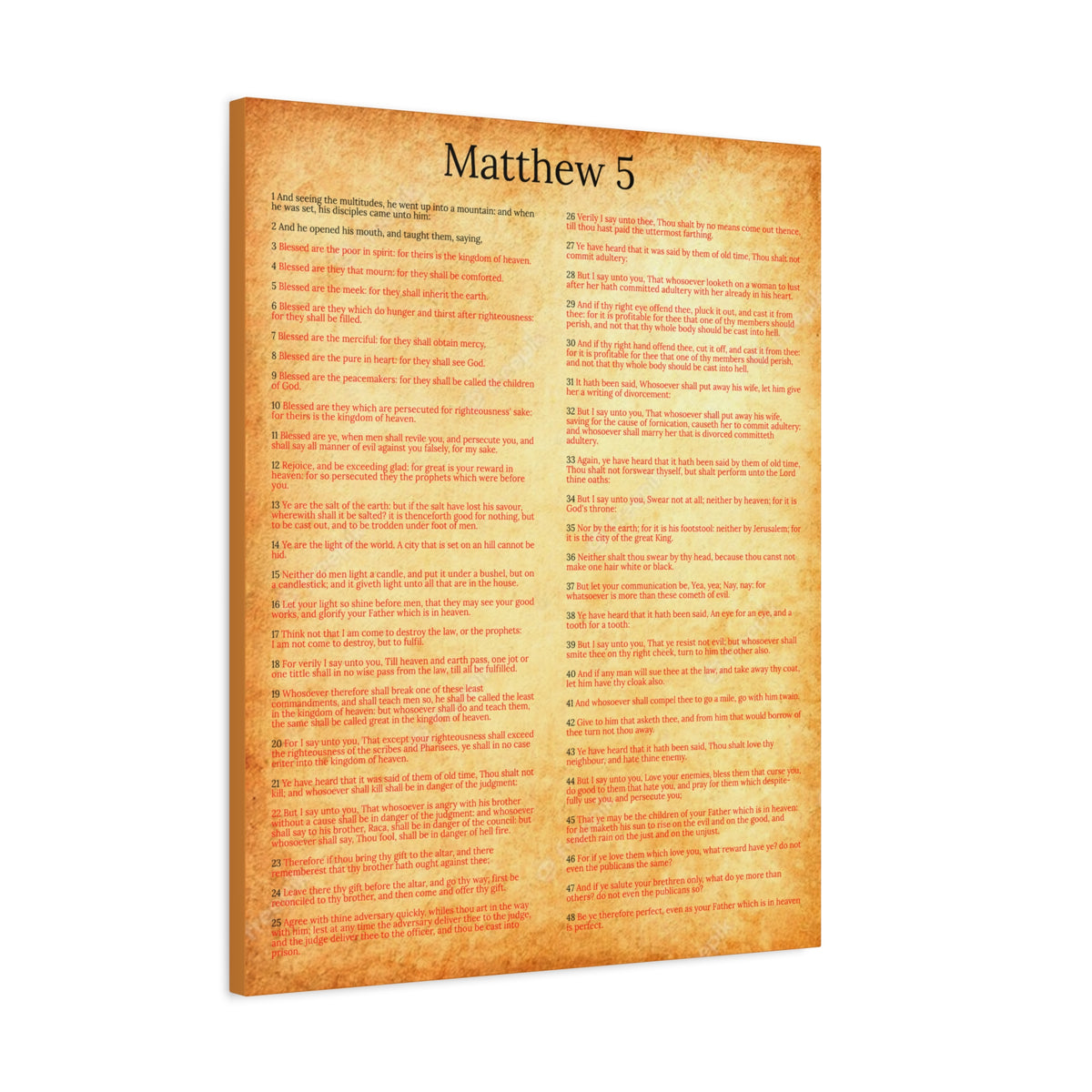 Scripture Walls Matthew 5 Sermon on the Mount Gold Christian Wall Art Print Ready to Hang Unframed-Express Your Love Gifts