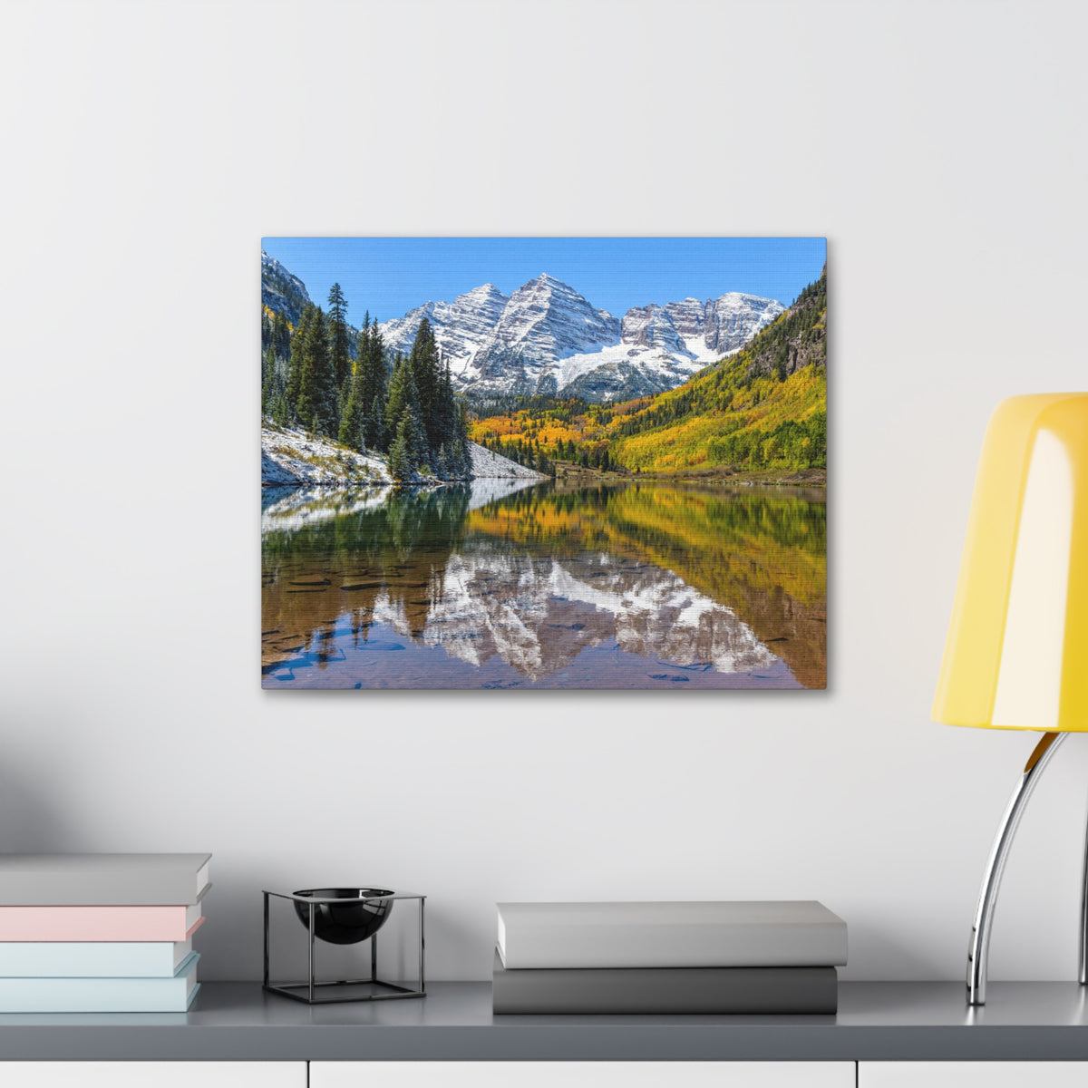 Forest Lake Mountains Nature Wilderness Photography Canvas Wall Art for Home Decor Ready-to-Hang-Express Your Love Gifts