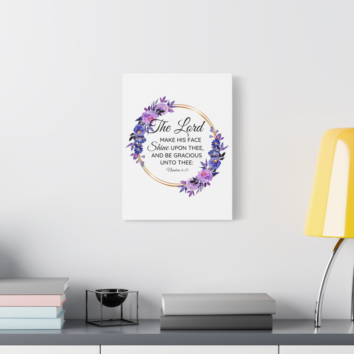 Scripture Walls Numbers 6:25 Shine Upon Thee Bible Verse Canvas Christian Wall Art Ready to Hang Unframed-Express Your Love Gifts