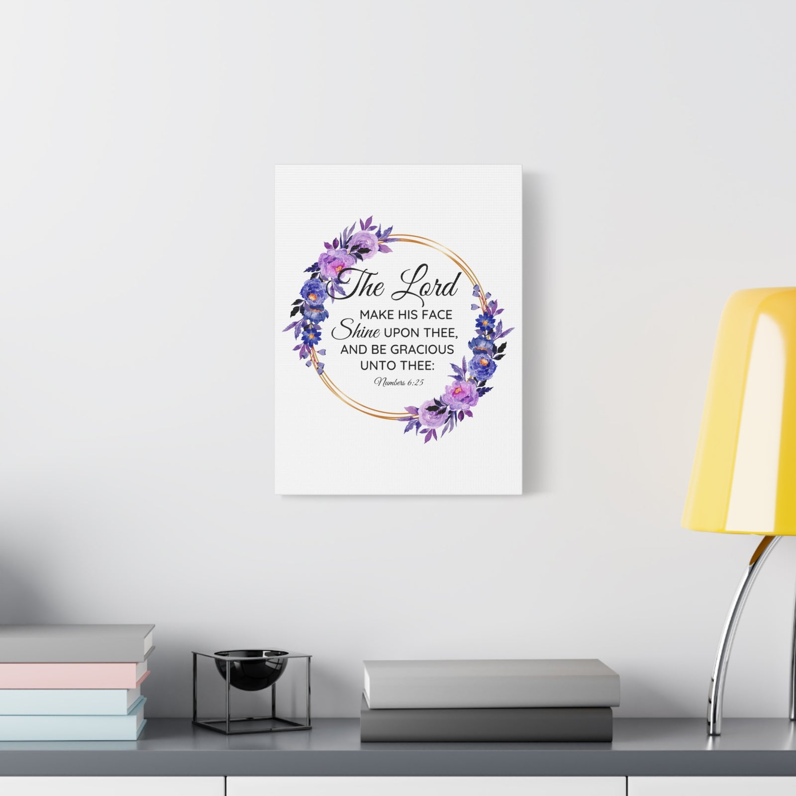 Scripture Walls Numbers 6:25 Shine Upon Thee Bible Verse Canvas Christian Wall Art Ready to Hang Unframed-Express Your Love Gifts
