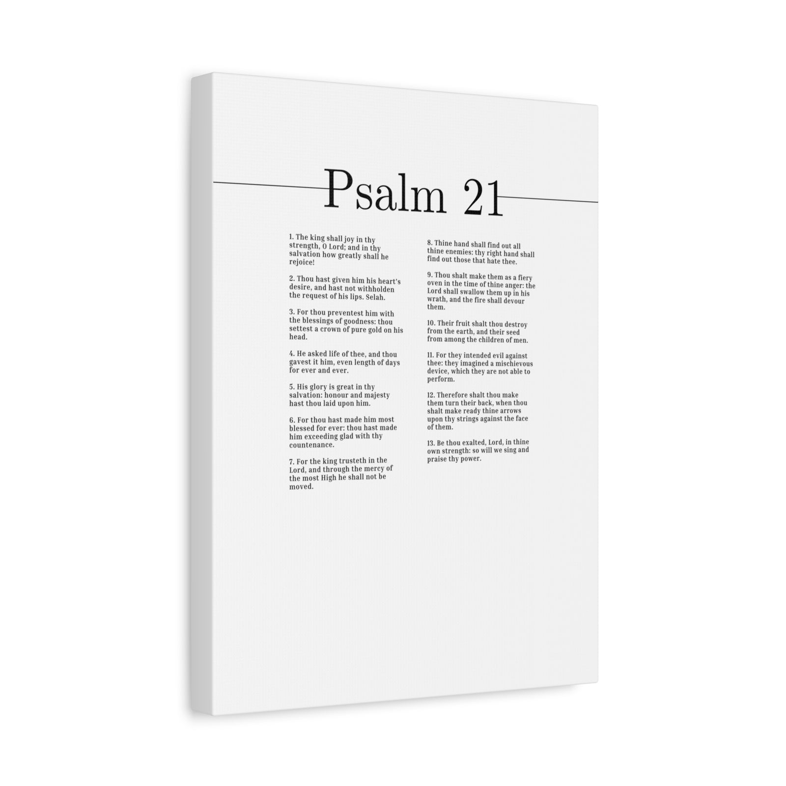 Scripture Canvas We Sing And Praise Thy Power Psalm 21 Christian Wall Art Bible Verse Print Ready to Hang-Express Your Love Gifts