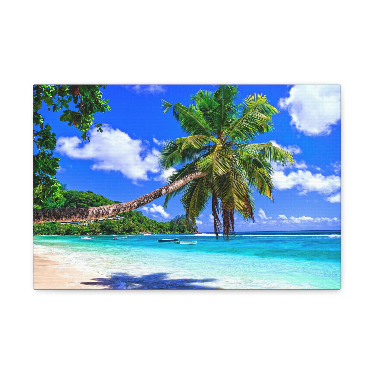 Exotic Tropical Beach Scenery Ocean Canvas Wall Art for Home Decor Ready-to-Hang-Express Your Love Gifts