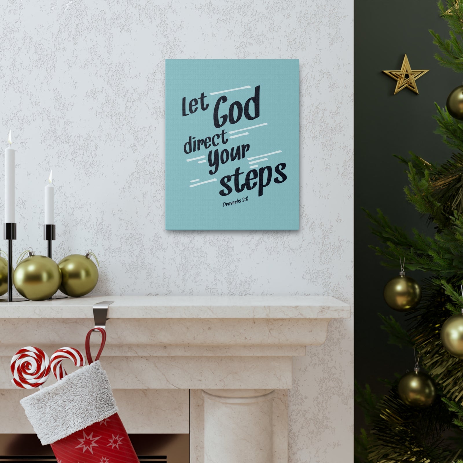 Scripture Walls God Direct Your Steps Proverbs 3:6 Bible Verse Canvas Christian Wall Art Ready to Hang-Express Your Love Gifts