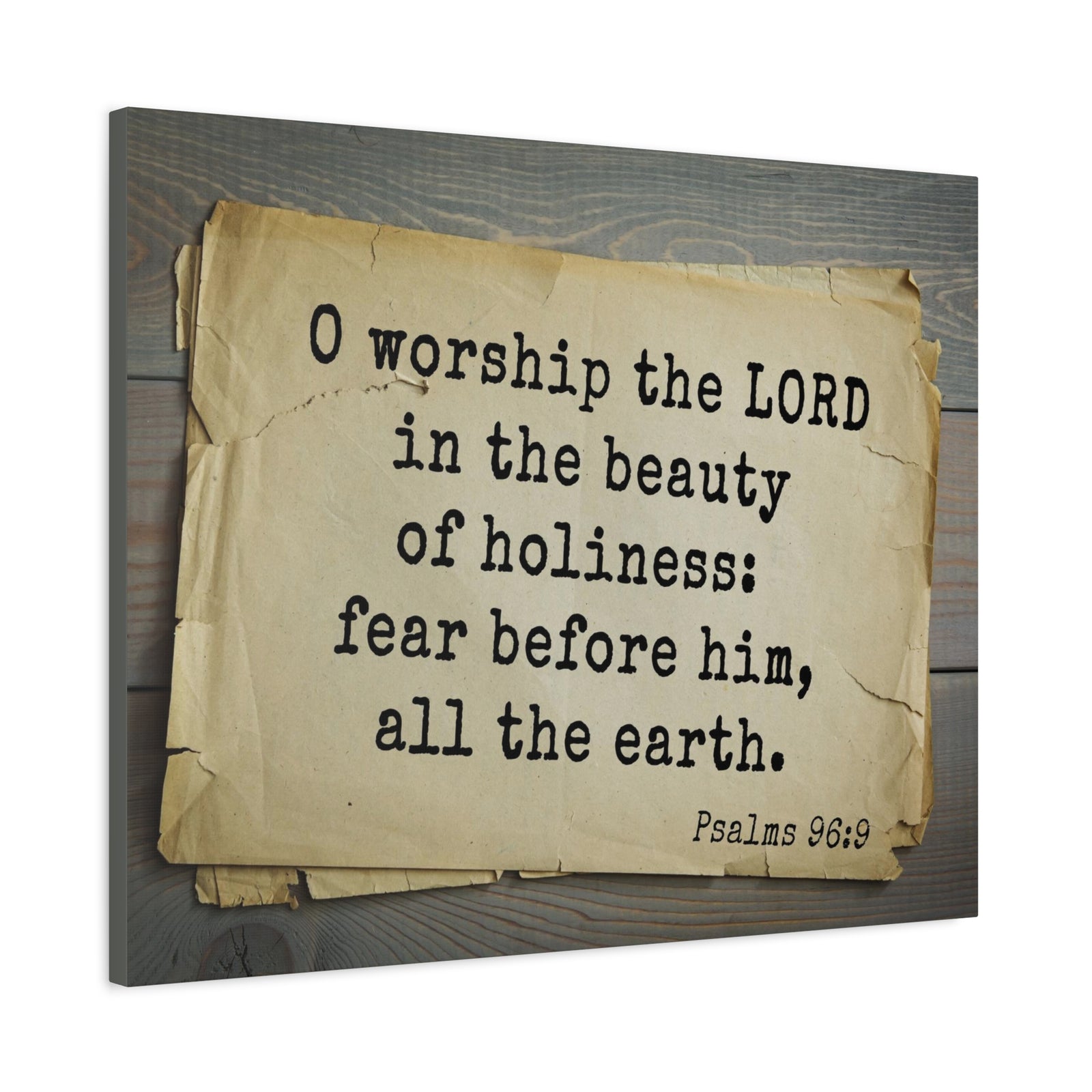 Scripture Walls Worship The Lord Psalms 96:9 Bible Verse Canvas Christian Wall Art Bible Verse Print Ready To Hang-Express Your Love Gifts